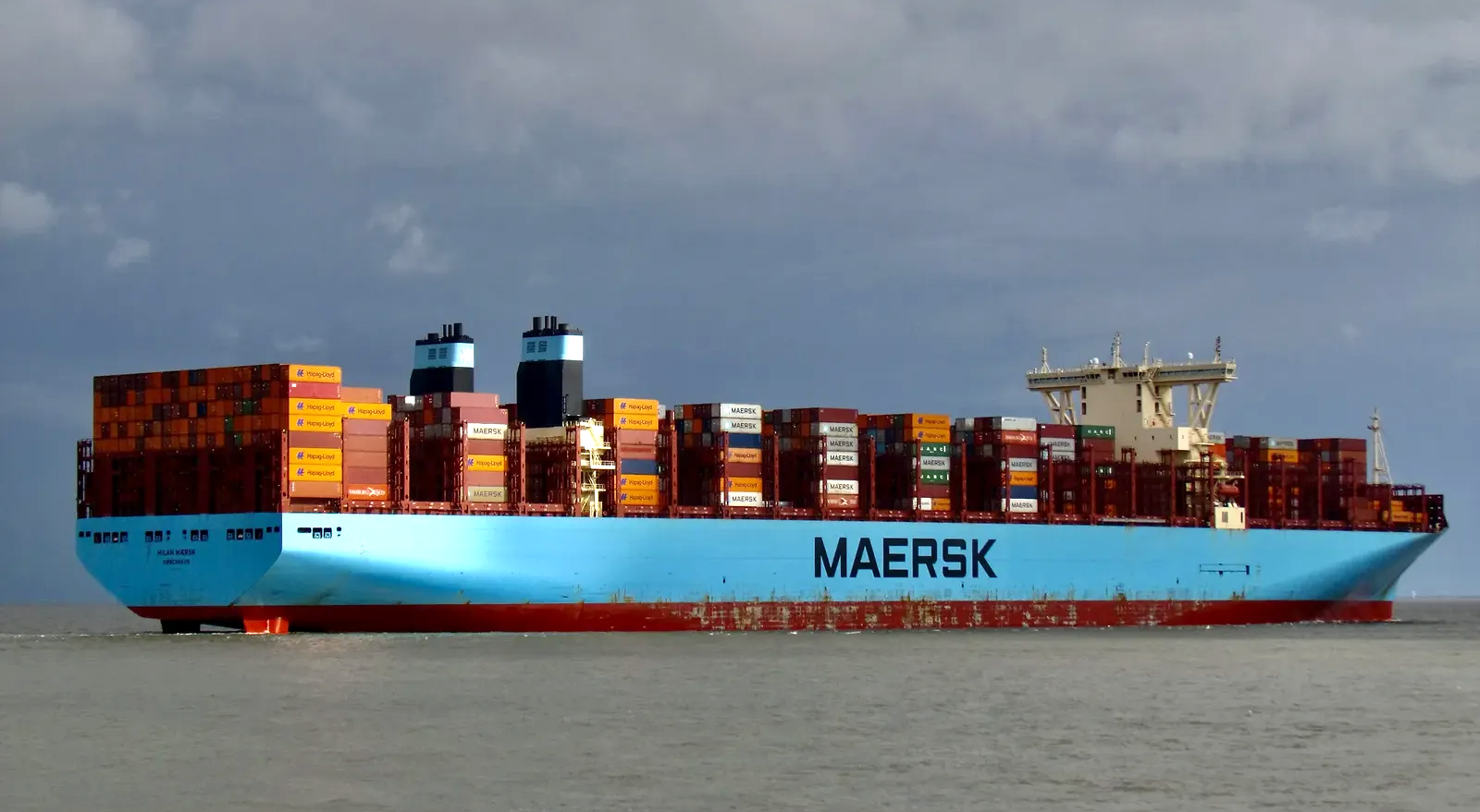 The props are currently aboard container ship Milan Maersk. Photo courtesy marinetraffic.com